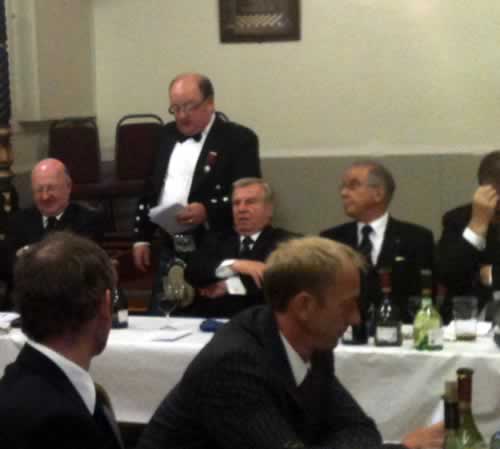 RWM Bruce Dickson gives a toast to Grand Lodge of Scotland